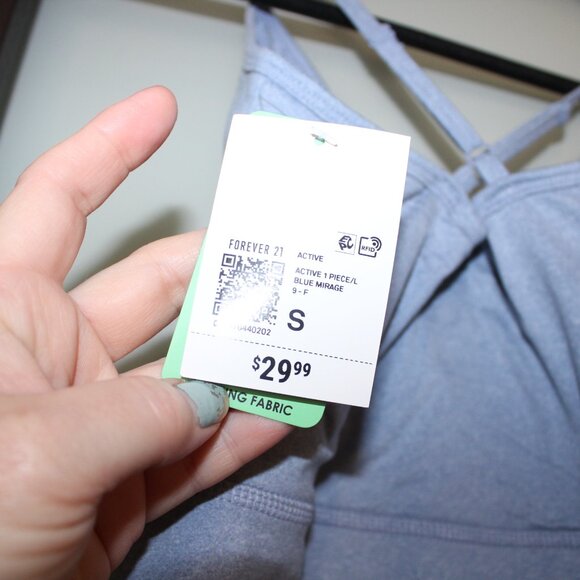 Forever 21 Active One-Piece Romper Blue Mirage Size Small Wicking Fabric - NWT - Picture 11 of 15